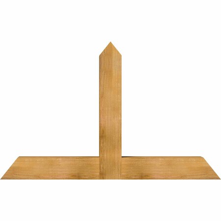 Ekena Millwork Portland Rough Sawn Timber Gable Bracket, Western Red Cedar, 60"W x 38"H x 6"D x 6"F, 15/12 Pitch GBW060X38X0606POR00RWR